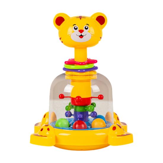 Barn Tegneserie Giraff Trykkleke Roterende Hoppende Ball Trykk Tigerleke Småbarn Gutter Jenter Interaktiv Pedagogisk Dyr Spinnerleke