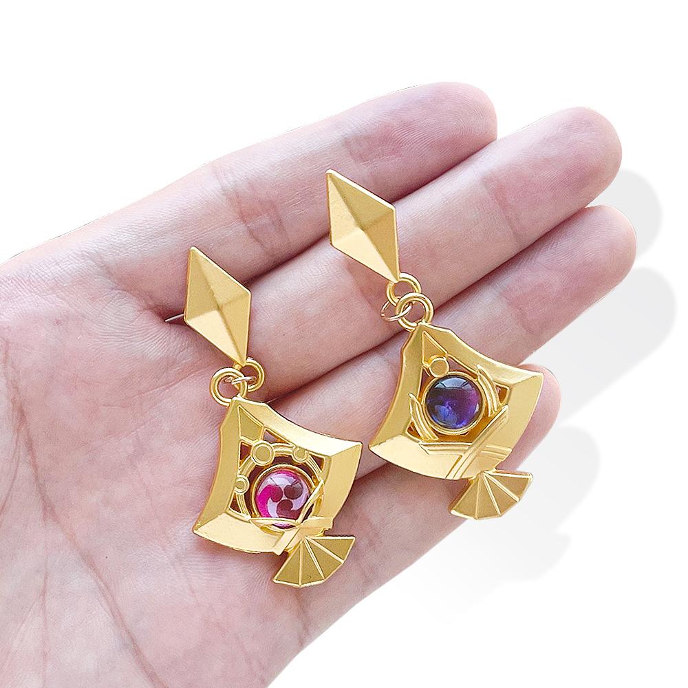 Genshin Impact Yae Miko Eye of God Ear Dangle Earrings Vision Cosplay Diluc Xiao Earring Jewelry Women For Fans Accessory Gift