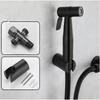 Black Stainless Steel Handheld Bidet Sprayer Set for Toilet Premium Pressurized Bathroom Shower Head with Spring Hose & Valve