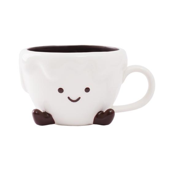 Keramický šálek kávy Kreslený vzor Šálek na espresso Hrnek na čaj Latte Hrnek na mléko Multifunkční šálek na nápoje pro kancelář Home