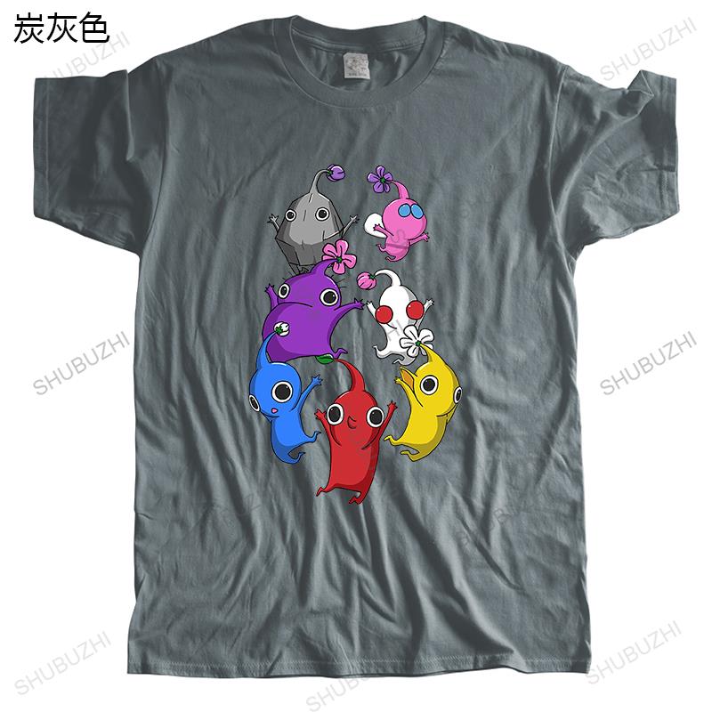 Men Summer Brand Tshirt Cotton streetwear cool tshirts Jumping Pikmin Unisex Fashion Unisex crew neck Teeshirt short sleeve