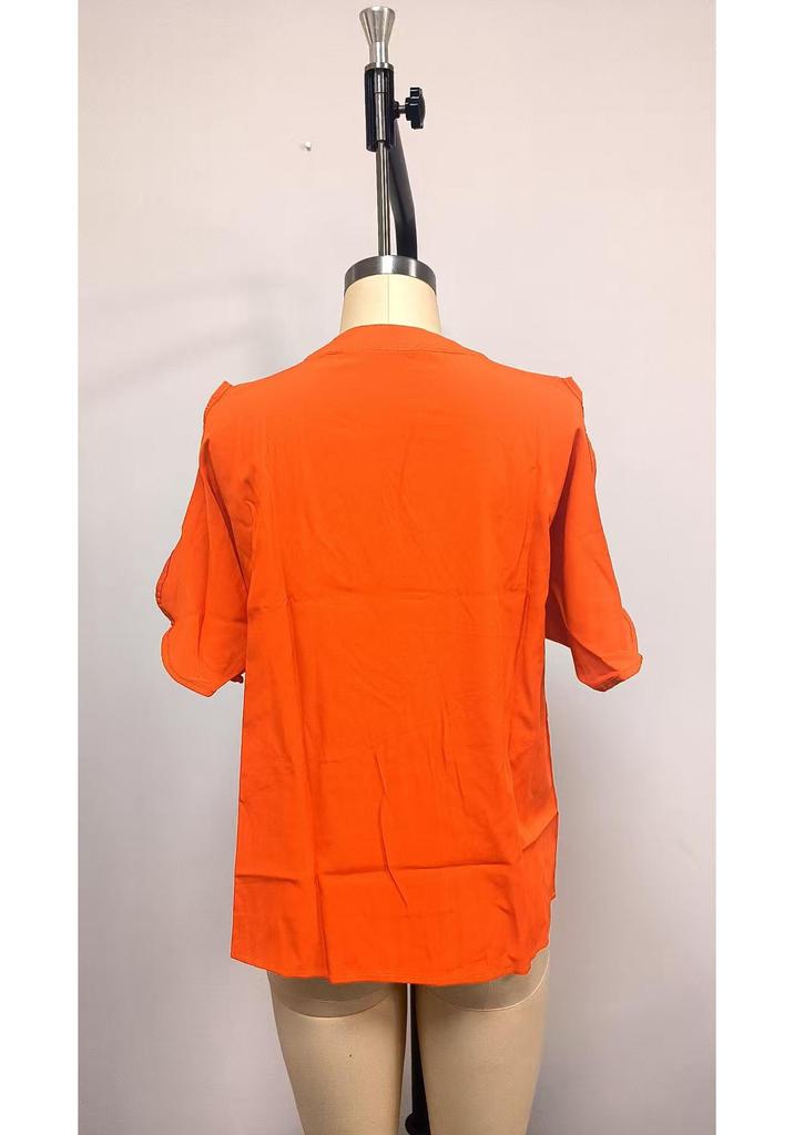 2026 Summer Women's V-Neck Off-Shoulder Top - Solid Color & Stylish