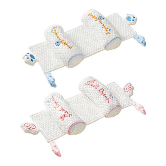 Baby Head Shaping Pillow with Adjustable Side Supports Orthopedic Positioner for Newborns Flat Head Prevention Breathable Infant Pillows for Side