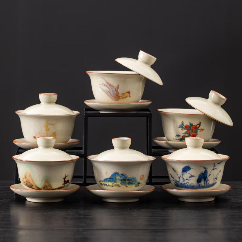 Banshan Dongxue Ru Kiln Sancai Gaiwan Tea Bowl