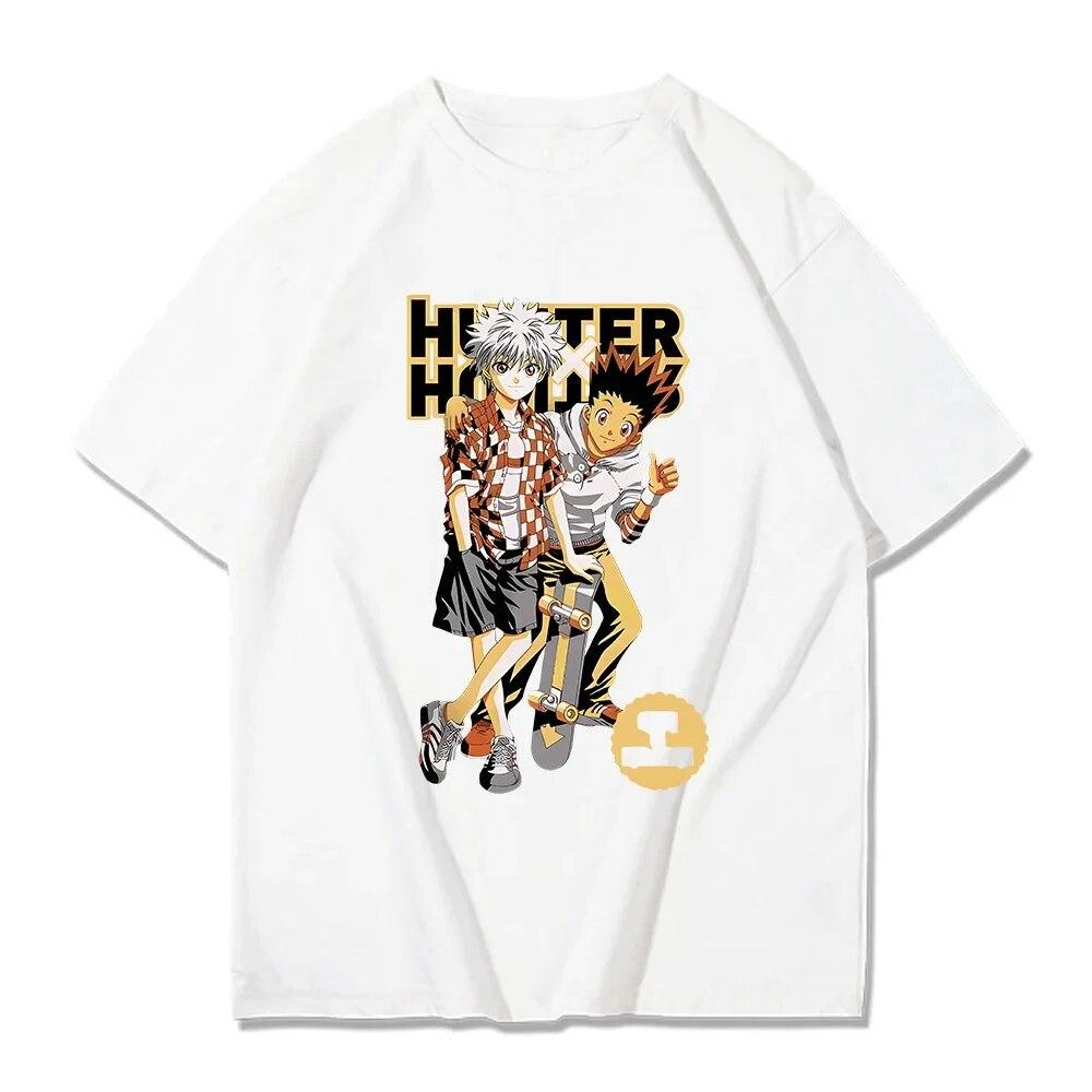 

Футболка аниме Hunter X Hunter Футболка с принтом Killua Zoldyck и GON унисекс Футболки высокого качества унисекс Повседневная футболка большого размера унисекс Топы Harajuku 4XL