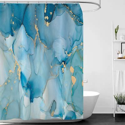 Marble Pattern Shower Curtain Waterproof Fabric Abstraction Printing Creative Bathroom Curtain Home Decor Bath Screen with Hooks