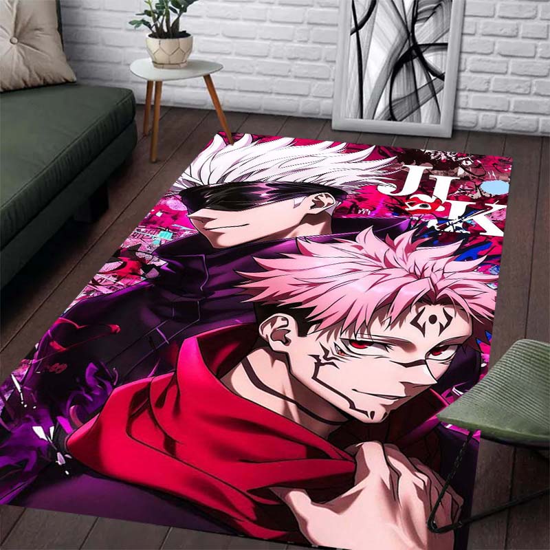 Tappeto con Bellissimo Motivo Jujutsu Kaisen - Tappeto Antiscivolo per Cucina e Esterno, Decorazione per la Casa e la Camera da Letto, Regalo di Compleanno