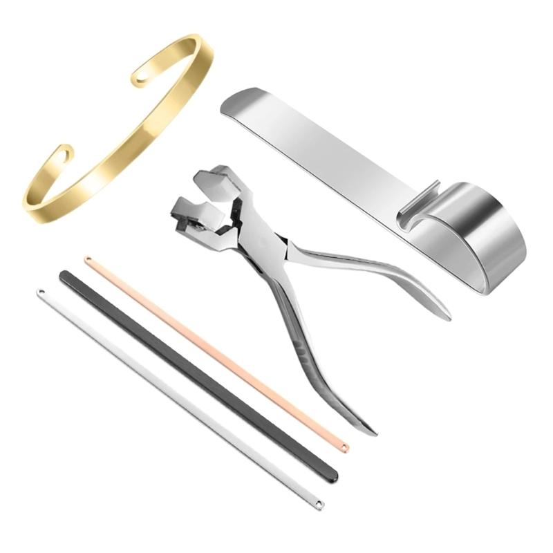 1Set Bracelet Bending Pliers Bar Kit, Tool for Bending Metal Bracelets for Jewelry Stamping Kit Bracelet Bending Pliers