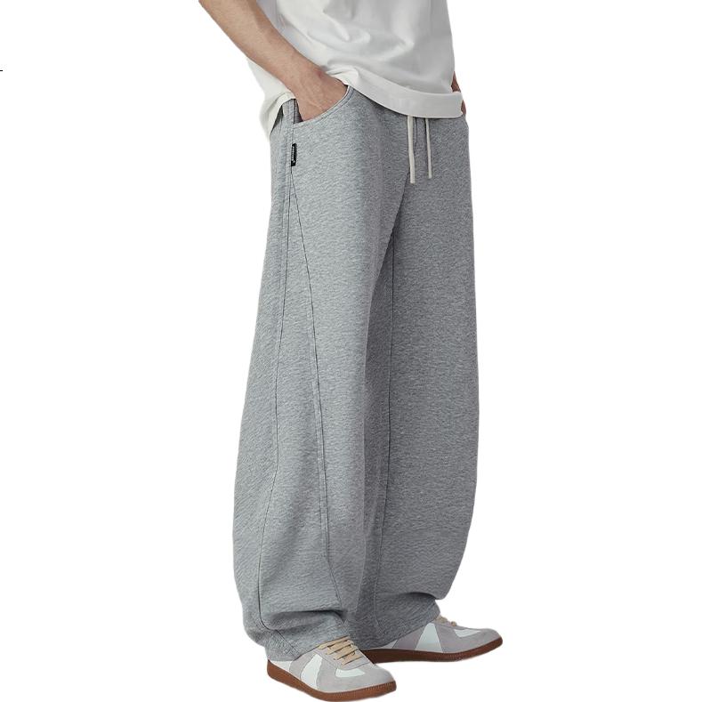Homlean Amerikastil Gebogenes Messer Lockere Hose für Herren, Frühling und Sommer Sport Vielseitig Lässig Trendig Fallende Jogginghose HK88 Hellgrau 2XL 4XL (Recommended for 200-220 Jin) gray