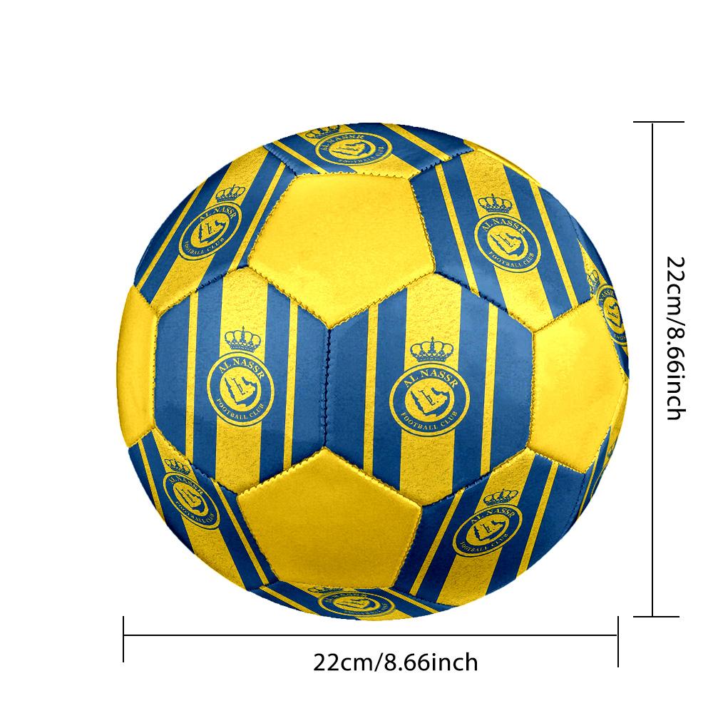 Pallone da Calcio Indoor Al Nassr FC Colorato Per Tutte le Età Taglia 5 Cucito a Macchina PVC Pronto per la Competizione Resistente Alta Rimbalzabilità