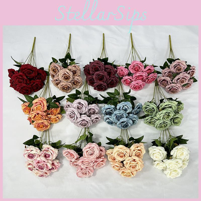 Artificial Rose Flower Wedding Hotel Restaurant Desktop Decoration Room Ornament