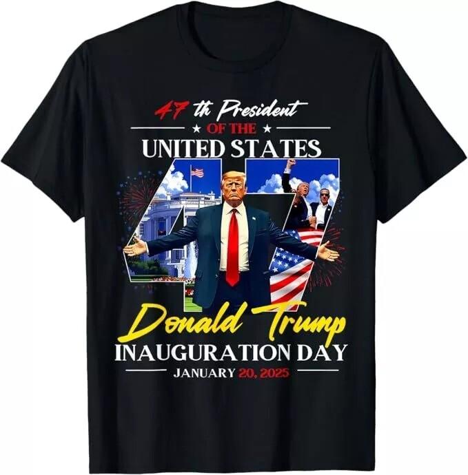 2025/President Donald Trump Inauguration Day 2025 47Th Usa Flag T-Shirt Unisex T-Shirt