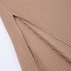 Split Solid Knitted Dress Long Sleeve Khaki Ribbed Casual Women Dresses Midi Ladies Bodycon Dress