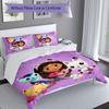 3pcs Gabby's Dollhouse1 pattern bedding set duvet cover set includes duvet cover &pillowcases, perfect all season bedroom decoration & gift