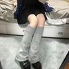 Women Girls Kawaii Flared Winter Uniform Knitted Leg Warmers Boot Stocking Knee-High