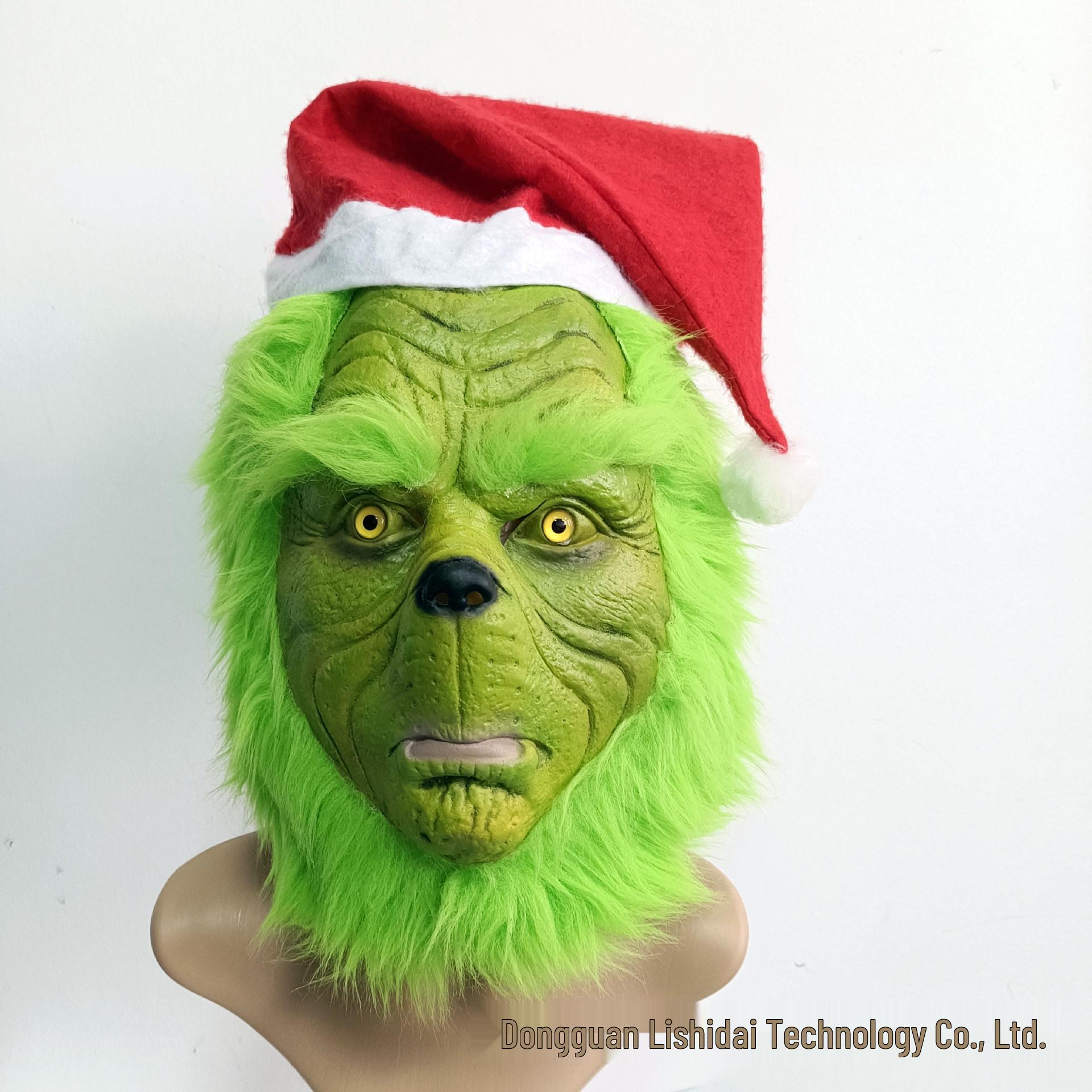 

Зеленые мохнатые перчатки Гринча и набор рождественской маски для ролевой игры в глупого Санту