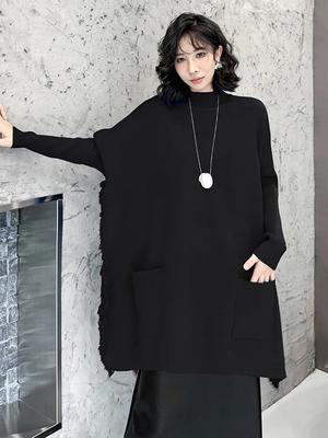 Xitao Solid Color Loose Irregular Sweater One Size