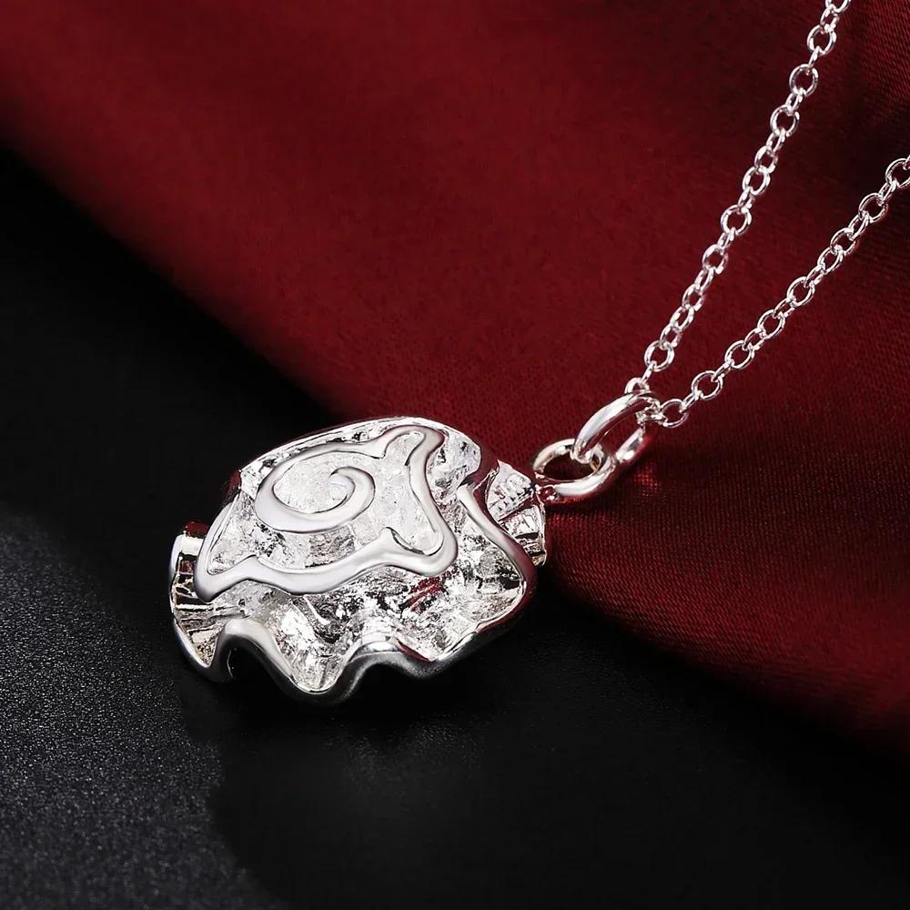 Copper Beautiful Rose Flowers Pendant Necklace for Women Fashion Party Wedding Jewelry Popular s Gifts