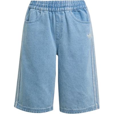 Originals X Minecraft Samenwerking Gestreept Los Denim Sportshort Heren shorts Helderblauw JZ9938