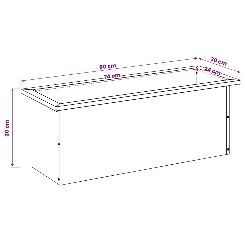 Garden Planter with LED Olive Green 30 X 80 X 30 Cm Steel