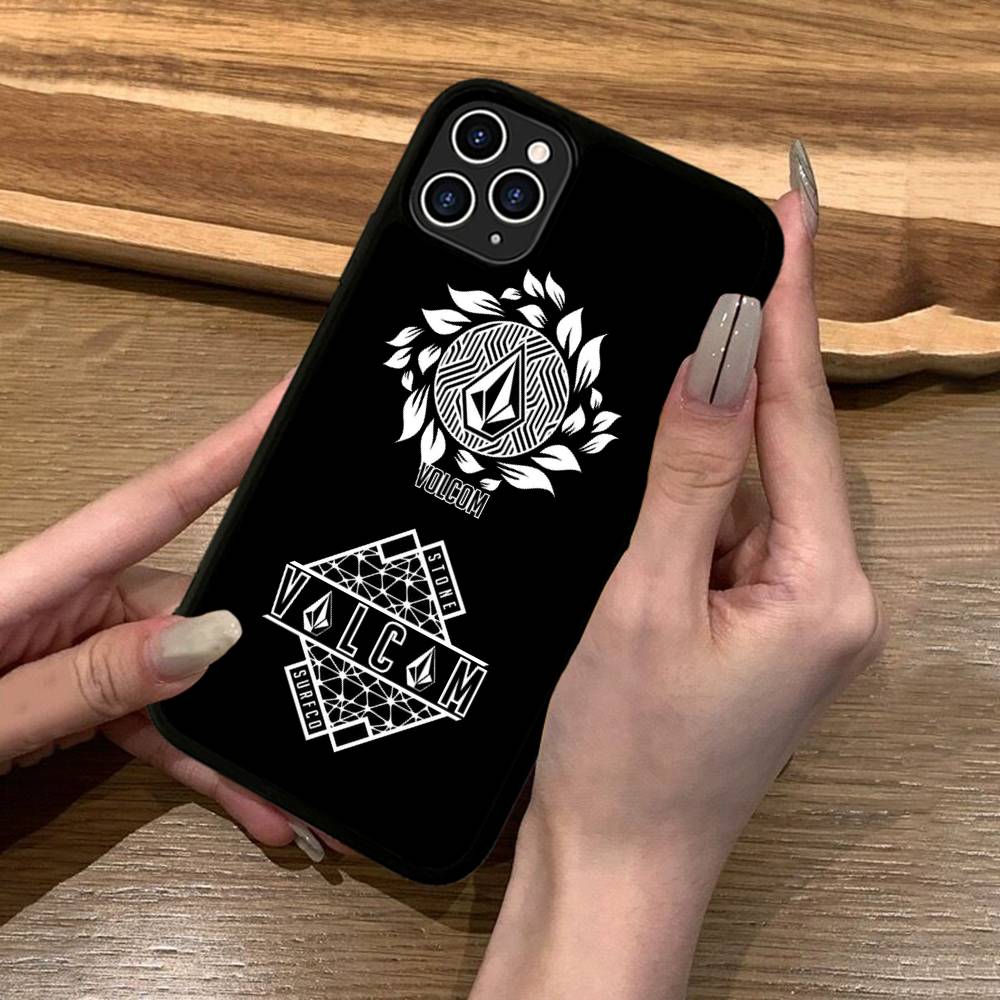 Well-known Skateboard V-VOLCOMs Brand For IPhone 17 16 15 14 13 Pro 12 11 Pro Max Hard PC+TPU Phone Cases Back Cover