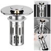 Brass Core Sink Stopper Stainless Steel Bathroom Sink Drain Strainer Easy Install Anti-Blocking Filter