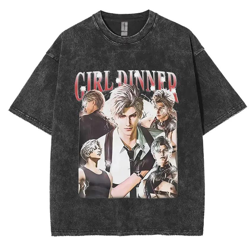 2026 Sylus Amore e Spazio Profondo Magliette Lavate Vintage Ragazza Cena Estate Harajuku Maglietta Grafica Uomo Donna Maglietta in Cotone Oversize