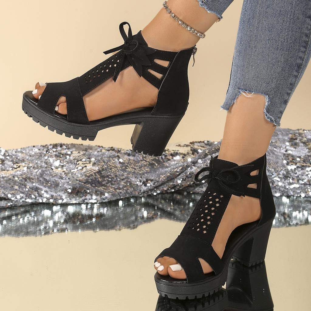 2026 Neue Sommer Damen Sandalen Fischmaul Keile Ausgeschnitten Anti-Rutsch Schuhe Damen Lässige Mode Offene Zehen Hohe Absätze Sandalen