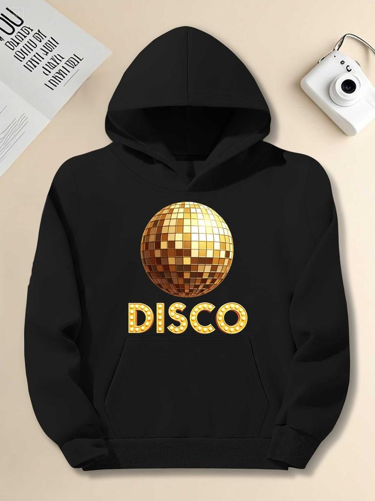 Golden disco ball with sparkling text JPH-9 plus size Unisex hooded sweatshirt, PLUS SIZE