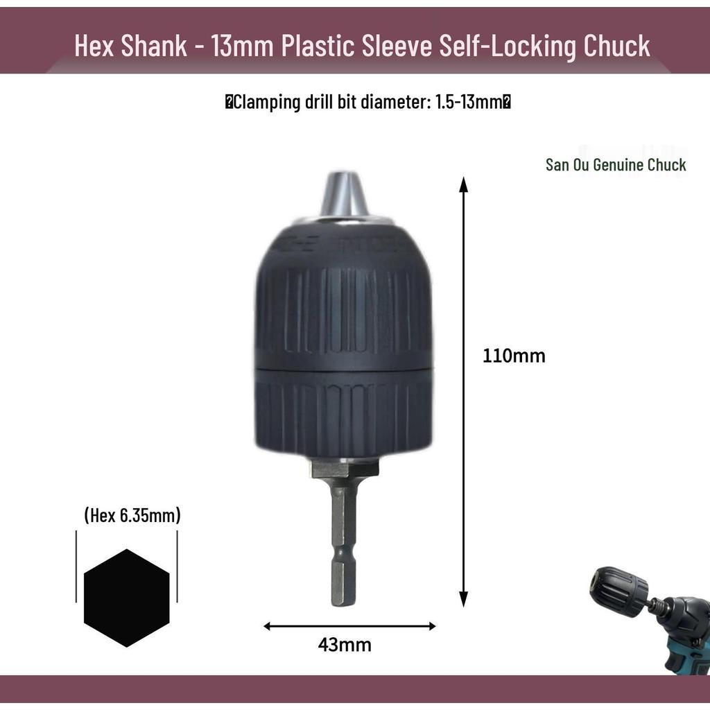 Hex Shank Drill Chuck Adapter for Electric & Pneumatic Screwdrivers
