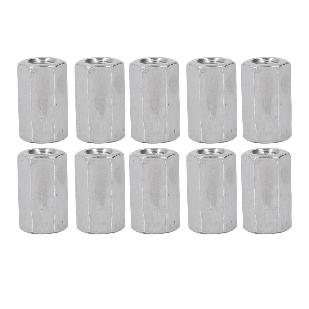 10 szt. Nakrętka łącząca Stal nierdzewna 304 Nakrętka łącząca pręt Sześciokątna M8 Element złączny do gospodarstwa domowego