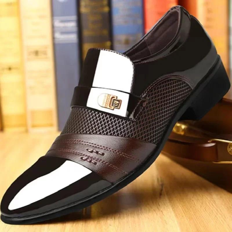 Fashion Men Dress Shoes Men Spring Wedding Fashion Office High Quality Leather Comfy Business Man Formal Shoes 2024 Men Shoes
