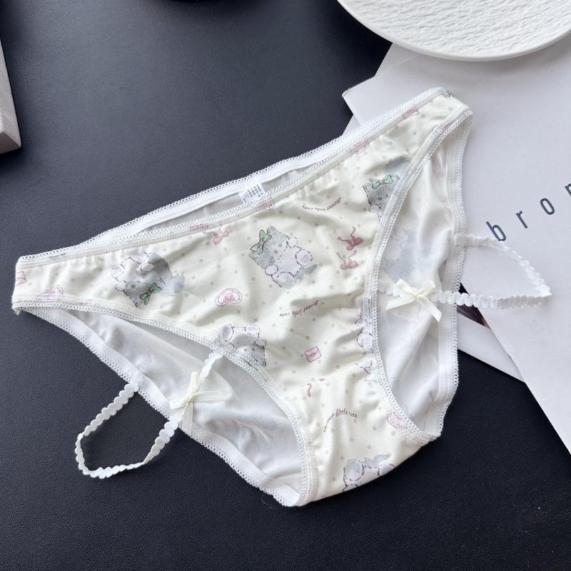 Ladies Spring and Summer Cute Cartoon Printed Ice Silk Low Waist Underwear