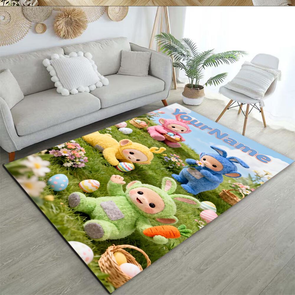 Teletubbies Personalized Name Area Rug Suitable for Living Rooms Decorate Room Dormitory Foyer Antislip Carpet Anime Office Decor