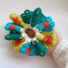 Fashion Bohemian Style Crocheted Flower Scrunchies Flores Elastic Knitted Hair Rope Colorful Woven Ponytail Hair Band Daily