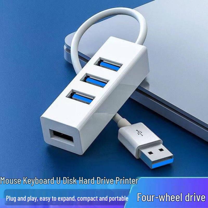 USB 3.0 Hub: 4-Port Extender for Desktop, Laptop, and Phone Charging