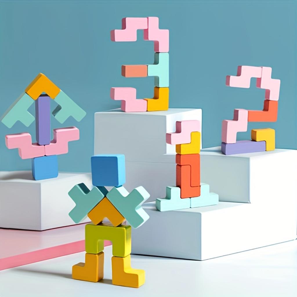 Kids 3D Wooden Puzzle Block, Colorful Building Block, Creative Games For Kids, Educational Toys, Perfect Gift,A Playmate For Your Child