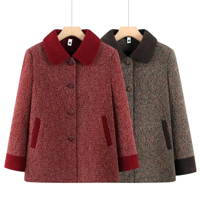 Elderly Mother Winter Coat Velvet Warm Grandma Winter Top Thickened Old Lady Mink Clothes