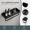 Aluminum Bathroom Shelf Black Storage Shelf Practical Towel Rack  Space Saving