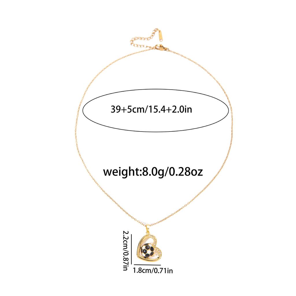 European Cross Soccer Stainless Steel Rotating Necklace for Couples & Students - Casual Light Luxury