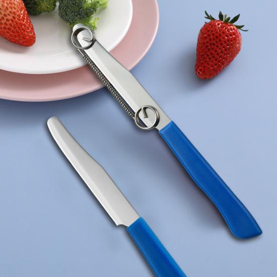 2Pcs Fruit Cutter Efficient Spring Design Adjustable Cutting Thickness Fruit Peeler Stainless Steel Potato Peeler Ergonomic Handle