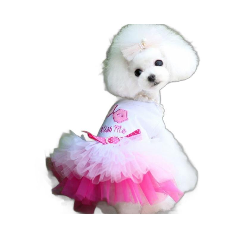 Pet Dog Clothes, Spring and Summer Cat Clothes Pet Dog Skirts Pet Supplies Cat Gauze Skirts Hearts