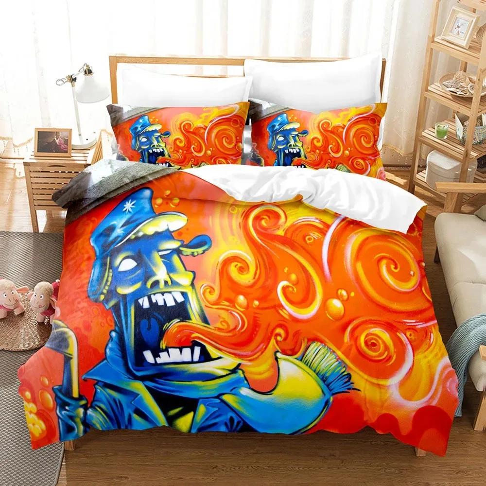Grafiti Soft Duvet Cover Set Ten Style Patern Beding Stret Culture Decor Set King Quen Sized Dimensions Hip Hop Polyester Warm Comforter Cover