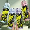 1PC Yellow Lightning Thunder Graffiti Print 750ml Color Plastic Sports Water Bottle Leakproof Flip Straw Lid Suitable for Sports Office Home Use