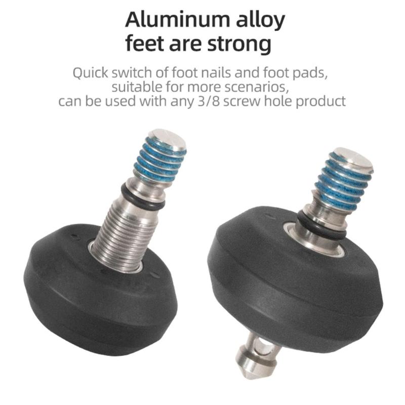 3/8 Thread Double Use Tripod Feet Spikes for DSLR Camera Monopod Nonslip Foot Pad with Wrench for Live Streaming