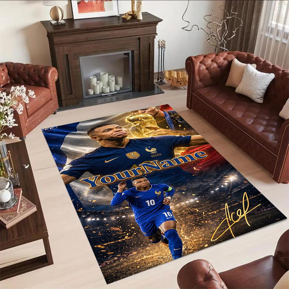 Mbappe 293 Customizable Name Floor Mat Design for Dormitory Living Rooms Foyer Hallway Antislip Carpet Office Home Decor Wedding Party Gift