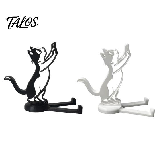 Zakřivený stojánek na telefon pro zvedání 3D tištěný držák na mobil, Jednodílný tvarovaný stojan, Stabilní podpora Tvar lezoucí kočky pro sledování videí Stojan pro