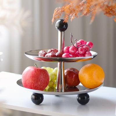 Porta Snack a Doppio Strato di Lusso Leggero Alzata per Esposizione per il Tè Pomeridiano Alzata per Dessert Piatto da Torta Multistrato Piatto per Snack Piatto per Frutta Decorazione