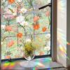 Rainbow Window Privacy Film Waterproof Static Cling Non-Adhesive Flower Pattern Sticker for Home Glass Windows Bedroom Living Room Decor