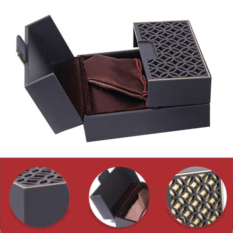 Elegant Black Jewelry Boxes Fancy Cardboard Designs Portable Accessory for Necklace Ring Earring Display and Storage
